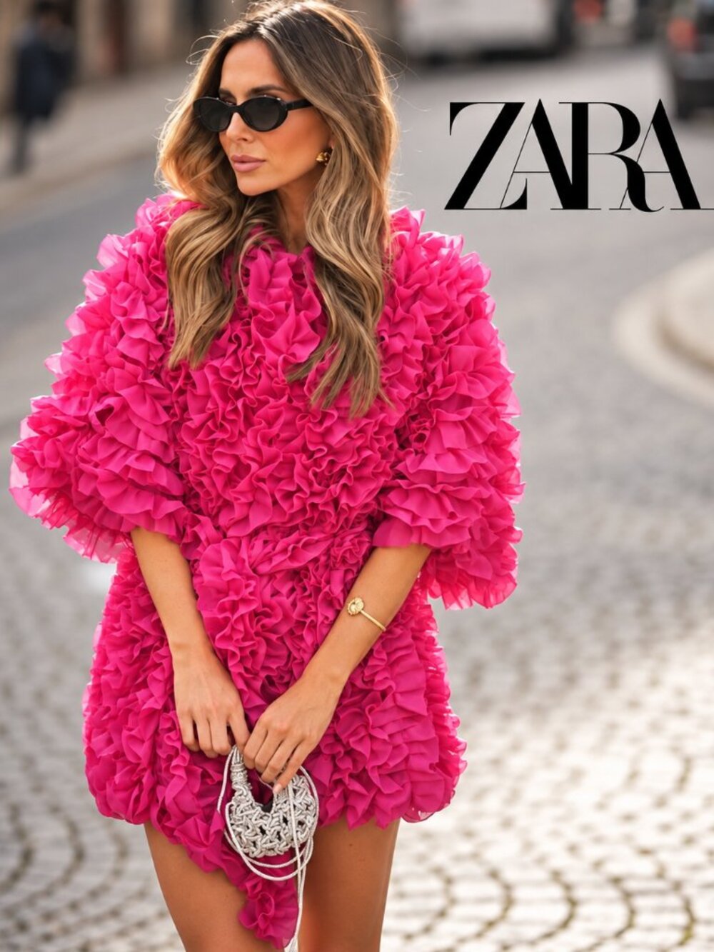 🖤✨💋DROP DEAD GORGEOUS!💋✨🖤 ZARA RUFFLED BELTED COAT IN FUCHSIA PINK